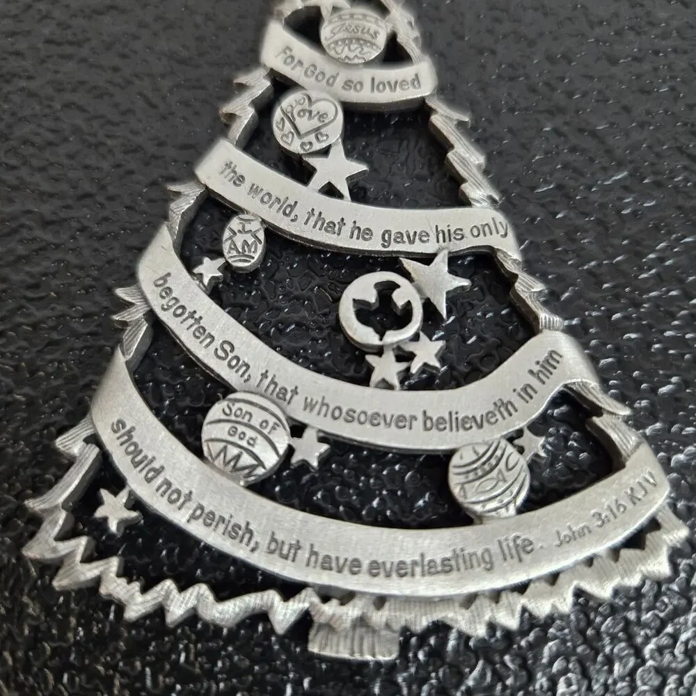 Christmas Ornaments Religious Inspirational Set of 2 Blessed Christmas
